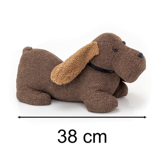 Max the Boucle Long Eared Dog Doorstop | Novelty Decor Fabric Animal Door Stop