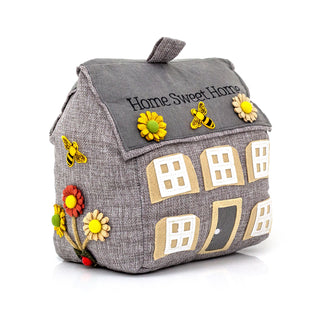 Decorative Grey Cottage Doorstop | Home Sweet Home Door Stop House Door Stopper