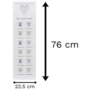 76 X 22 My First Year Photo Frame White
