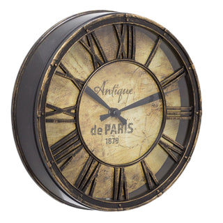 20cm Wall Clock Antique Effect Distressed Round Clock | Antique de Paris Wall Mounted Clock | Vintage Style Wall Clock