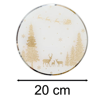 Gold Glitter Christmas Candle Plate | Glass Candle Holder Reindeer Candle Tray