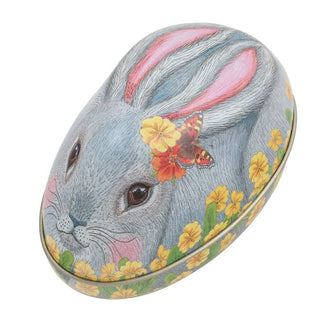 Easter Bunny Egg - Shaped Tin | Rabbit Design Trinket Gift Tin - Easter Gifts