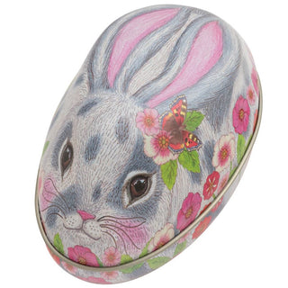 Easter Bunny Egg - Shaped Tin | Rabbit Design Trinket Gift Tin - Easter Gifts