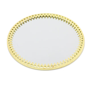 10cm Decorative Mirror Glass Display Plate | Mirrored Candle Tray | Gold Glass Coaster