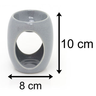 10cm Grey Ceramic Wax Melt Burner Fragrance Oil Burner | Essential Oil Diffuser Tealight Candle Holder | Aroma Lamp Candle Diffuser