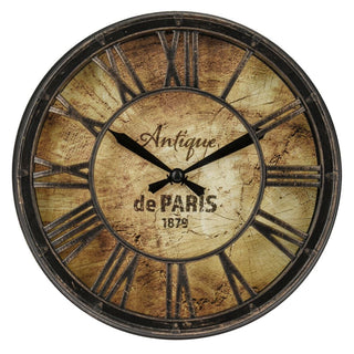 20cm Wall Clock Antique Effect Distressed Round Clock | Antique de Paris Wall Mounted Clock | Vintage Style Wall Clock