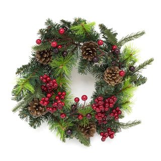 30cm Traditional Christmas Wreath Pine Cone And Berry Decoration | Christmas Door Wreath Xmas Wreath | Christmas Decorations