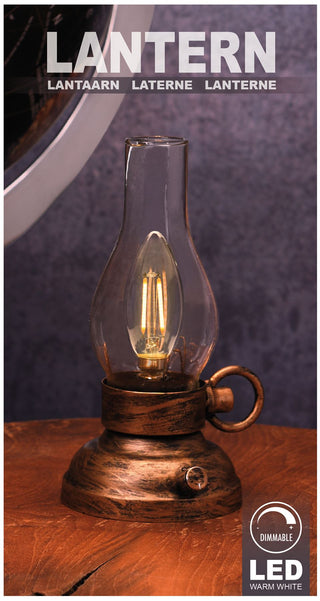 Antique Style Battery Operated Dimmable LED Lantern ~ Stunning Decorative Metal Light