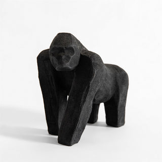 Abstract Black Gorilla Ornament | Gorilla Statue Silverback Wildlife Sculpture