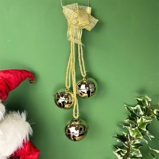 Gold Jingle Bells Door Hanger | Extra Large Christmas Bells Garland - 43cm