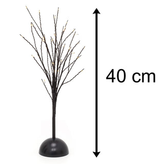 40cm LED Twig Tree Lamp Light Up Tree | LED Lit Tree Battery Operated Silhouette Tree Light | Pre Lit Twig Tree - 32 LED Lights Warm White