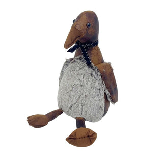 Edgar Duck Door Stop, 32cm Weighted Faux Leather Bird Doorstop - 1.7kg