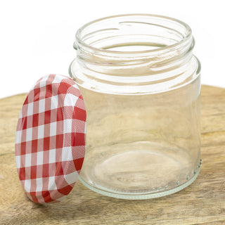 Airtight Round Glass Jam Jars With Metal Lids | Multipack Kitchen Preserving Jars - 250ml