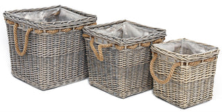 Set of 3 Rustic Willow Home Storage Basket With Handles ~ Beautiful Wicker Baskets