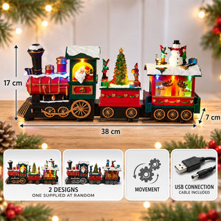 Christmas Express LED Train Decoration, 38cm Light Up Christmas Railway