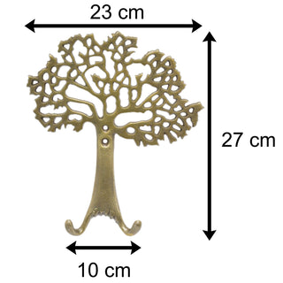 Stunning Antique Gold Effect Tree Of Life Wall Hook | Wall Mounted Coat Hanger Pegs | Decorative Gold Metal Wall Door Hooks