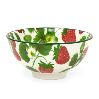 Small Strawberry Field Bowl | Ceramic Serving Bowl with Strawberry Design 12cm