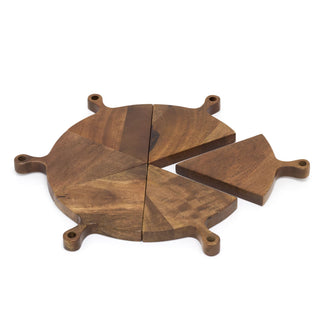 6 Piece Selection Food Serving Platter | Round Mango Wood Sharing Board - 30cm