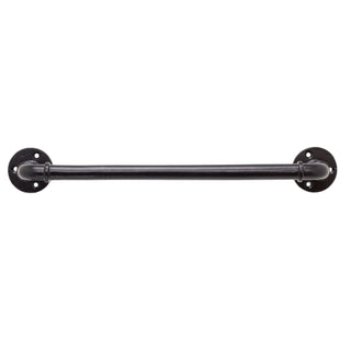 34cm Black Iron Bathroom Water Pipe Towel Rail | Wall Mounted Towel Bar Towel Holder | Industrial Pipe Towel Rack Bathroom Accessories