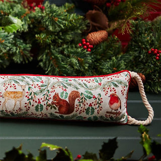 Woodland Animal Christmas Draught Excluder, 94cm Festive Door Draught Stopper