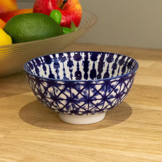 Elegant Blue Patterned Ceramic Bowl | Perfect for Tapas, Snacks, and Dips - 12cm