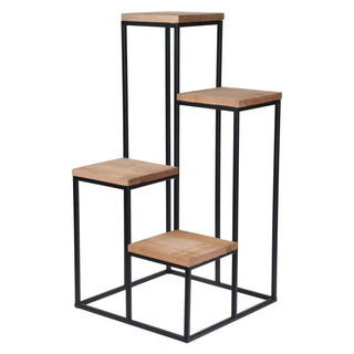 Elegant Metal & Wood Flower Pot Stand With Four Shelves | 4 Tier Plant Stand 67cm
