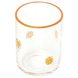 Embossed 410ml Orange Summer Fruits Drinks Glass, Orange Slice Tumbler