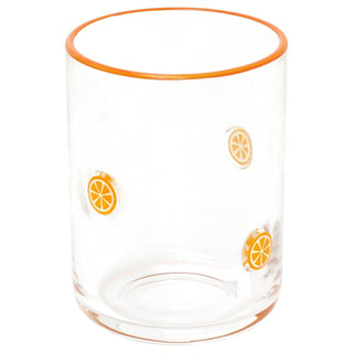 Embossed 410ml Orange Summer Fruits Drinks Glass, Orange Slice Tumbler