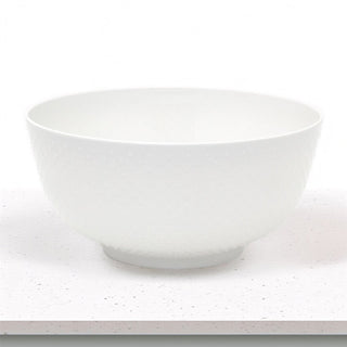Embossed White Large Salad Bowl | Plastic Serving Bowl for Outdoor Dining - 25cm