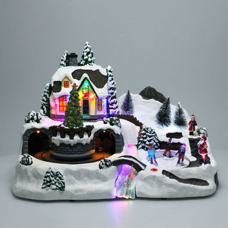 Enchanted Forest LED Christmas Scene | Light - up Village with Movement - 37cm