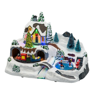 Enchanted Forest LED Christmas Scene | Light - up Village with Movement - 37cm