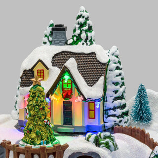 Enchanted Forest LED Christmas Scene | Light - up Village with Movement - 37cm