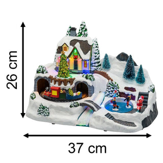 Enchanted Forest LED Christmas Scene | Light - up Village with Movement - 37cm