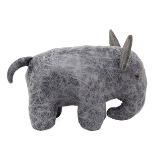 Ernest Elephant Doorstop | Grey Faux Leather Animal Door Stop 28cm - 1.4kg