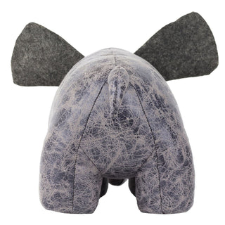 Ernest Elephant Doorstop | Grey Faux Leather Animal Door Stop 28cm - 1.4kg