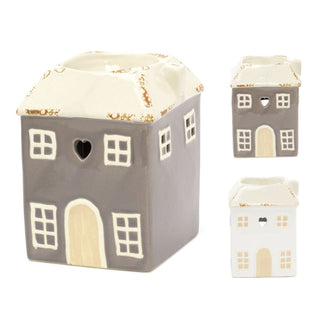 Essential Oil Diffuser House Shaped Fragrance Oil Burner | Ceramic Wax Melt Burner Tealight Candle Holder | Aroma Lamp Candle Diffuser - Colour Varies One Supplied