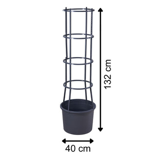 Extra Large Grey Tomato Planter with Support Cage, Vertical Tomato Grower Pot