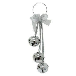 Extra Large Silver Christmas Jingle Bells Door Hanger | Hanging Bell Garland