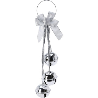 Extra Large Silver Christmas Jingle Bells Door Hanger | Hanging Bell Garland