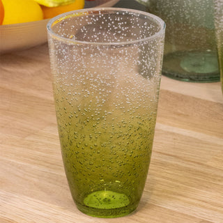 Large Green Bubbles Plastic Tumbler | Reusable Outdoor Picnic Drinking Glass