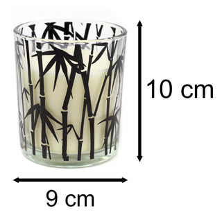 Bamboo Breeze Scented Candle In Glass Jar | Fragranced Candle Holder Aroma Candle And Pot | Botanical Candle Holder With Fragrance Candle Decoration