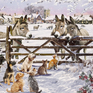 Christmas Donkeys Traditional Picture Advent Calendar, 21.3cm Square