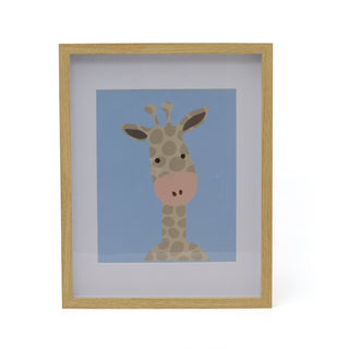 Safari Animal Kids Wall Art Picture Frame | Framed Animal Pictures - Giraffe