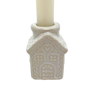 Gingerbread House Christmas Ceramic Candle Holder, Gisela Graham 7cm