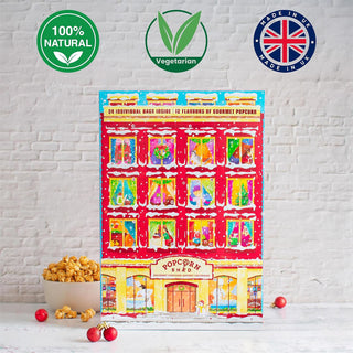 Gourmet Popcorn Christmas Advent Calendar, 24 Bags 12 Flavours Vegetarian