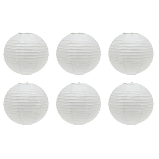 Pack Of White Paper Lantern Ceiling Lightshade | Ribbed Paper Lampshade - 40cm