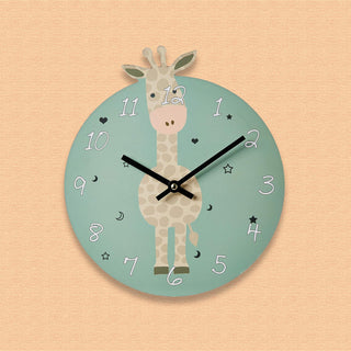 Kids Safari Animal Wall Clock Childrens Wooden Jungle Animal Wall Mounted Clock