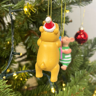 Set of 2 Winnie The Pooh & Piglet Christmas Decorations, Resin Gisela Graham