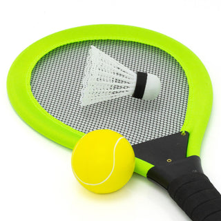 2 Player Soft Tennis Set With Soft Ball And Shuttlecock | Outdoor Beach Toy Tennis Rackets For Kids To Play Tennis or Badminton | Kids Garden Toys