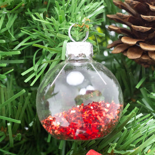 4 Piece Glitter Bauble Christmas Place Card Holders Packs | Table Name Card Holders Table Number Holders | Bauble Shaped Table Name Cards - Red